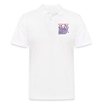 Life is great being a cat - Männer Poloshirt - Weiß - Vorne - Kai (181cm)