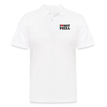 I Love Hot Pizza - Männer Poloshirt - Weiß - Vorne - Kai (181cm)