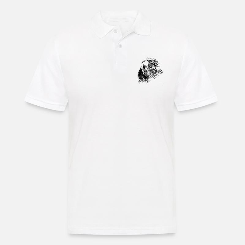 Tête de teckel à poil dur - Polo Homme - blanc