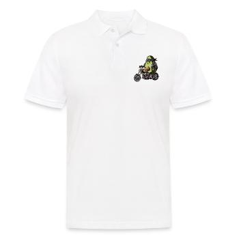 Moto Concombre Aventure Liberté - Polo Homme - blanc - Devant - Kai (181cm)
