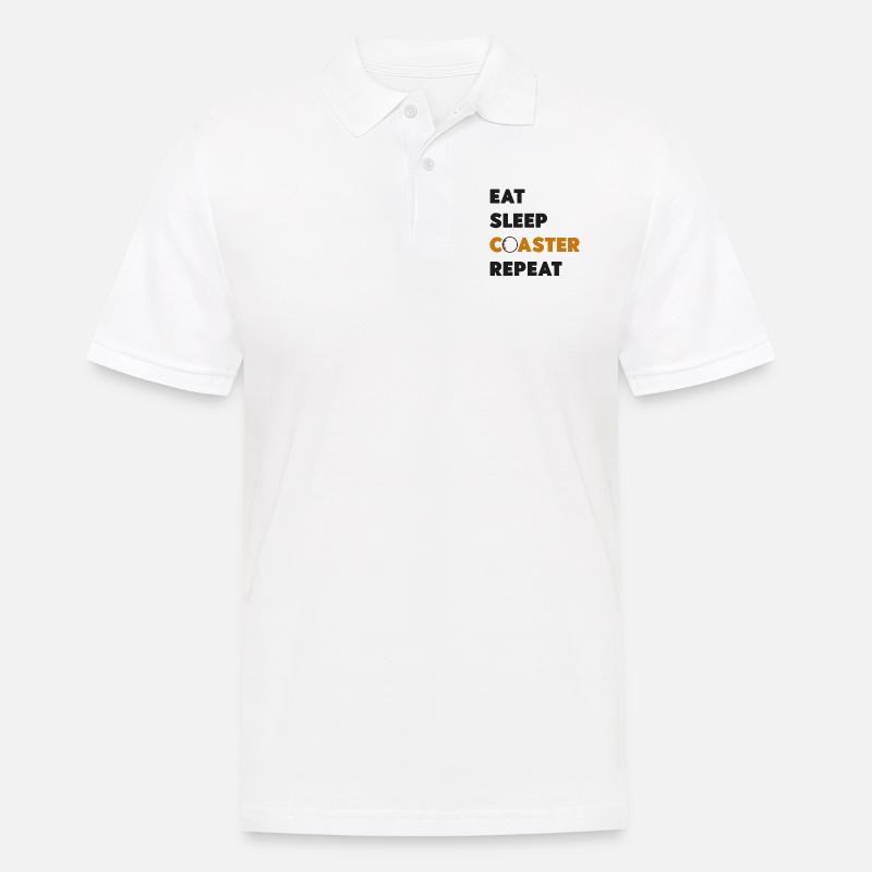 Roller Coaster Eat Sleep Coaster - Männer Poloshirt - Weiß