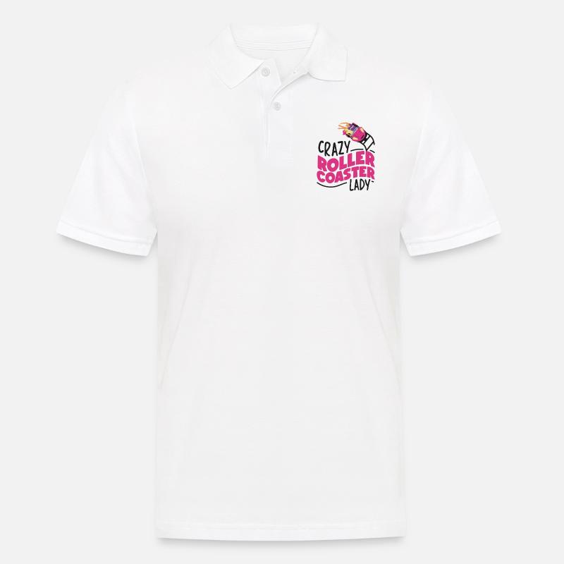 Roller Coaster Girl Crazy Roller - Männer Poloshirt - Weiß
