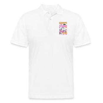 Avertissement de fille de vacances de bateau de croisière - Polo Homme - blanc - Devant - Kai (181cm)