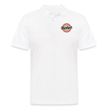 Parkour Free Running Traceur Retro - Polo Homme - blanc - Devant - Kai (181cm)
