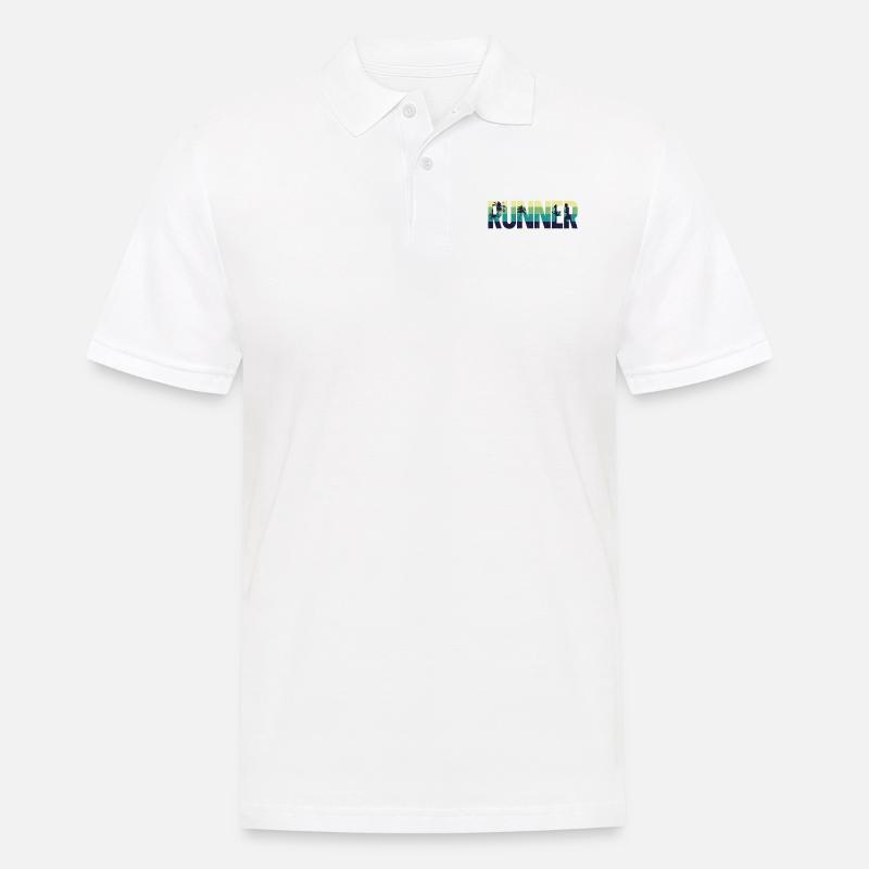 Running Runner Half Marathon Retro - Männer Poloshirt - Weiß