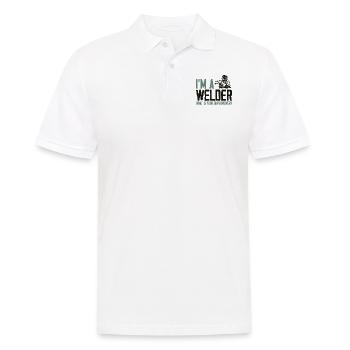 Soudeur Soudeur Vintage Je suis A - Polo Homme - blanc - Devant - Kai (181cm)