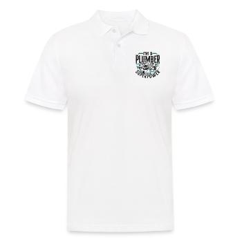 Plombier de plomberie vintage Je suis un - Polo Homme - blanc - Devant - Kai (181cm)