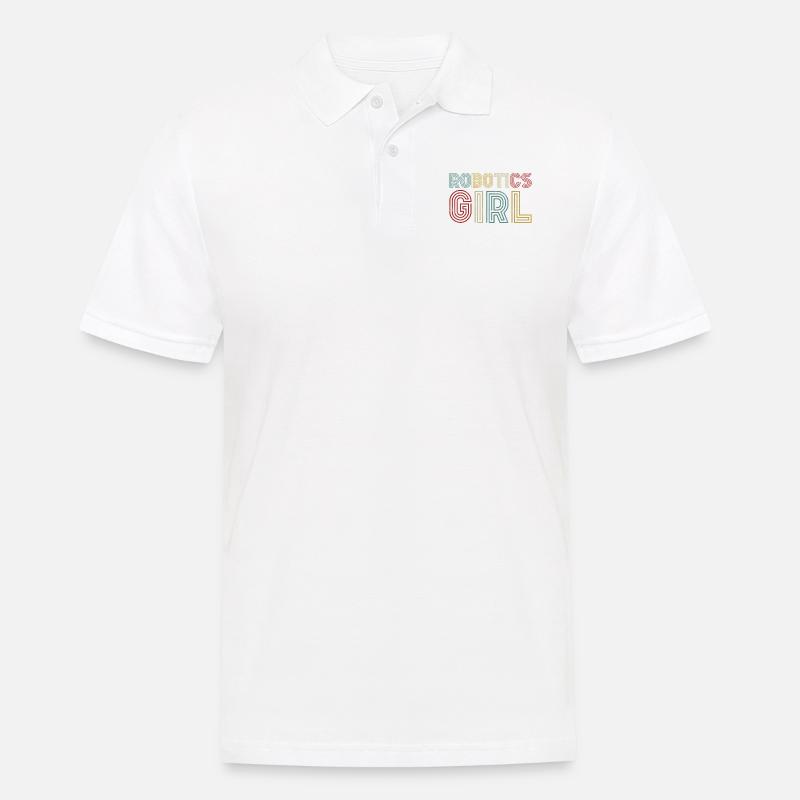 Robot Robotics Engineer Girl - Männer Poloshirt - Weiß