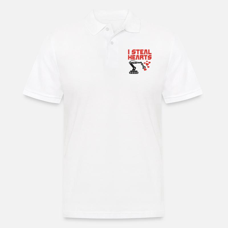 Robot Robotics Engineer Valentines - Männer Poloshirt - Weiß