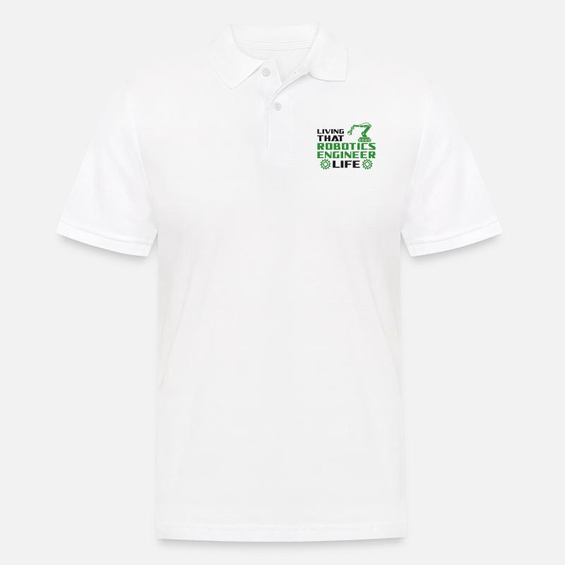 Robot Robotics Engineer Living - Männer Poloshirt - Weiß