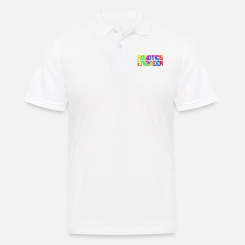 Robot Robotics Engineer Tie Dye - Männer Poloshirt - Weiß