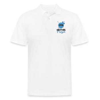 Knitting Knitter Ninja Knitting - Men's Polo Shirt - white - Front - Kai (181cm)