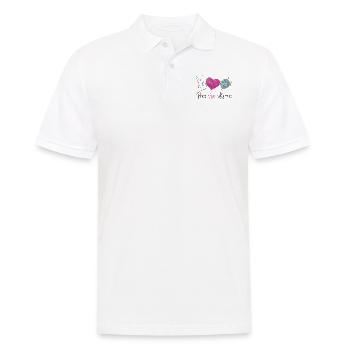Knitting Knitter Peace Love - Männer Poloshirt - Weiß - Vorne - Kai (181cm)