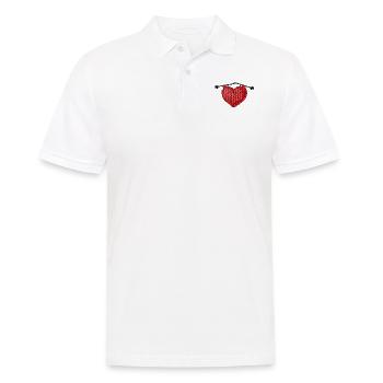 Knitting Wrinkled Heart Knitting - Men's Polo Shirt - white - Front - Kai (181cm)