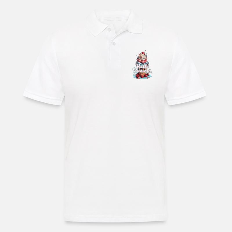 Hello Summer Eis Eiscreme Eisdiele - Männer Poloshirt - Weiß