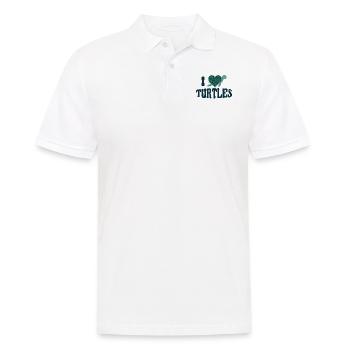 Sea Turtle Tortoise Heart I Love - Männer Poloshirt - Weiß - Vorne - Kai (181cm)