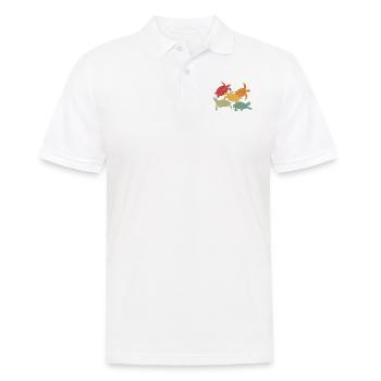 Sea Turtle Tortoise Retro Vintage - Polo Homme - blanc - Devant - Kai (181cm)