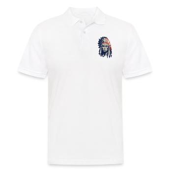 Indian Feather Headdress Native Spirit - Men's Polo Shirt - white - Front - Kai (181cm)