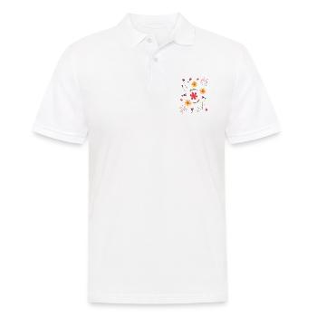 Blumen Muster - Männer Poloshirt - Weiß - Vorne - Kai (181cm)