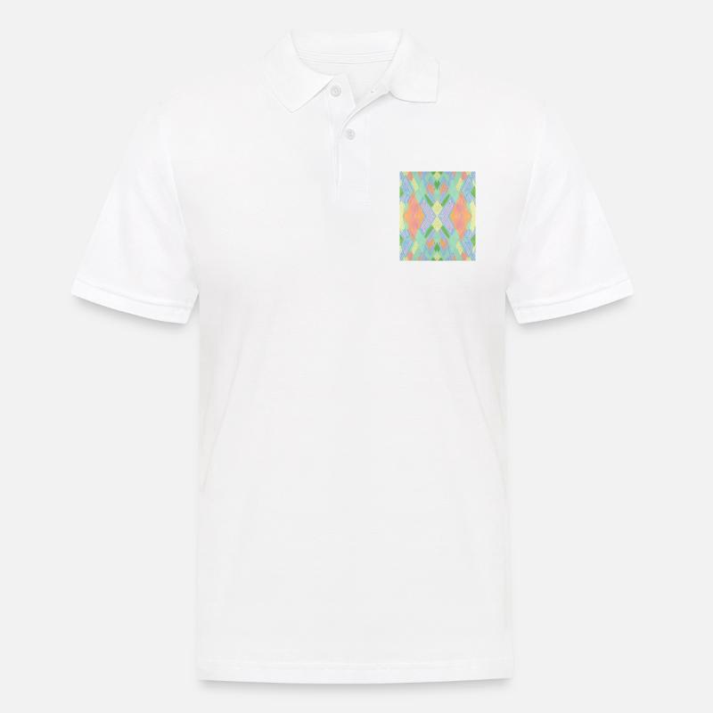 Buntes Mandalaa - Männer Poloshirt - Weiß