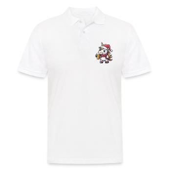 Einhorn Bier Xmas Weihnachten - Männer Poloshirt - Weiß - Vorne - Kai (181cm)