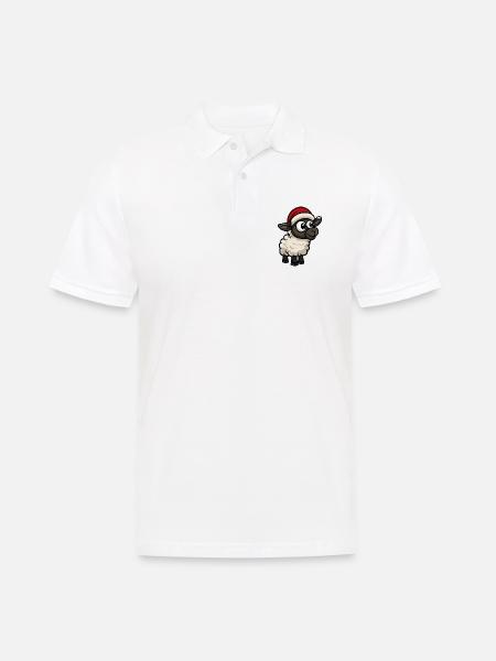 Schaf Weihnachten - Männer Poloshirt - Weiß