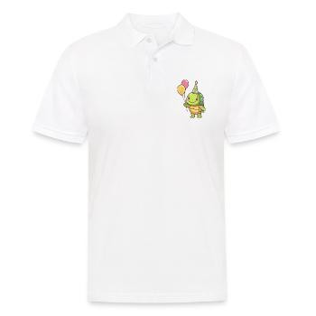 Tortue Anniversaire Bébé - Polo Homme - blanc - Devant - Kai (181cm)
