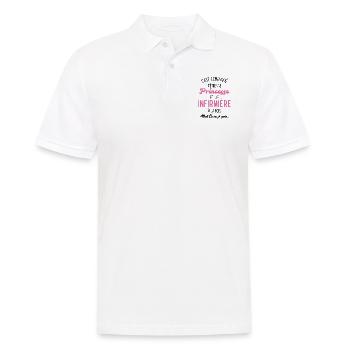 Princesse et infirmière, Cadeau infirmière femme - Polo Homme - blanc - Devant - Kai (181cm)