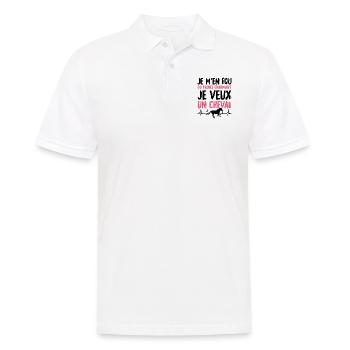 Je m'en fou du prince charmant je veux un cheval - Polo Homme - blanc - Devant - Kai (181cm)