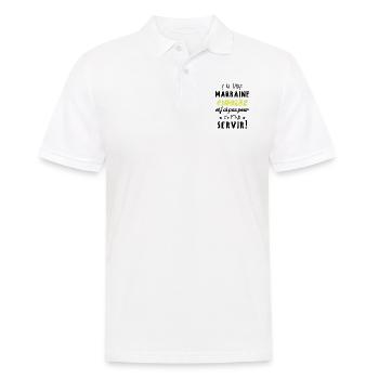 J'ai une marraine cinglée et je peux m'en servir - Polo Homme - blanc - Devant - Kai (181cm)