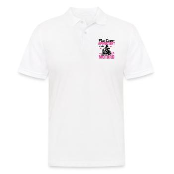Mon coeur appartient à un motard - Polo Homme - blanc - Devant - Kai (181cm)