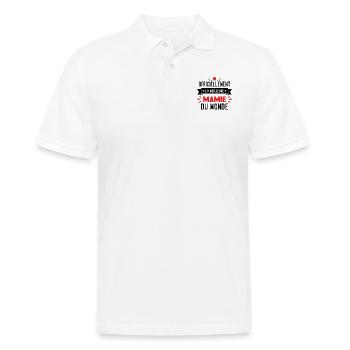 Cadeau meilleure mamie du monde grand mère - Polo Homme - blanc - Devant - Kai (181cm)