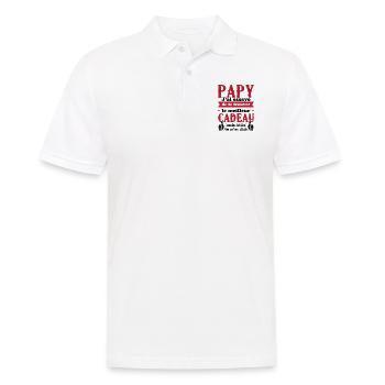 Cadeau Grand Père Papy Personnalisé Anniversaire - Polo Homme - blanc - Devant - Kai (181cm)