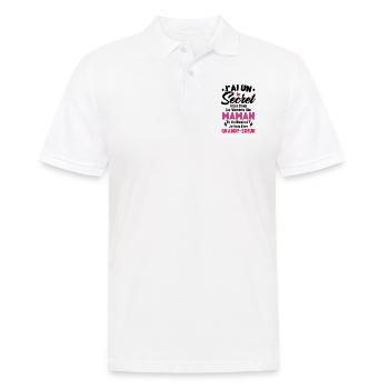 J'ai un secret je vais être grande sœur cadeau - Polo Homme - blanc - Devant - Kai (181cm)