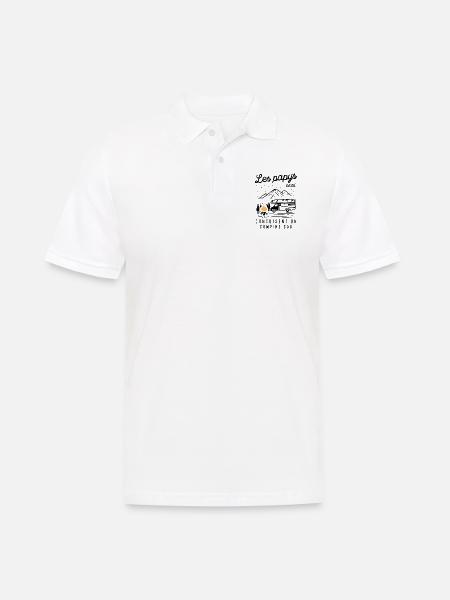 Les Papys Cool Conduisent Un Camping-car - Polo Homme - blanc