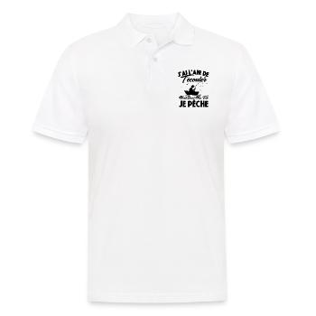 Dans Ma Tête Je Pêche, Cadeau Humour Pêcheur - Polo Homme - blanc - Devant - Kai (181cm)