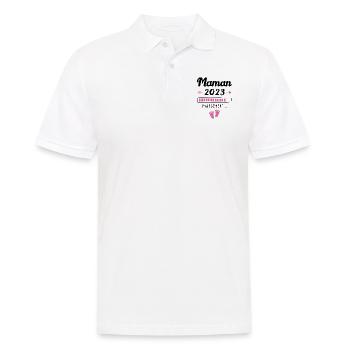 Maman 2023 Chargement, Cadeau future maman - Polo Homme - blanc - Devant - Kai (181cm)