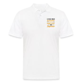 Humour Cadeau Pour Ingénieur - Polo Homme - blanc - Devant - Kai (181cm)