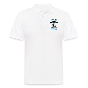 Le roi veut aller pêche / Cadeau pêcheur - Polo Homme - blanc - Devant - Kai (181cm)