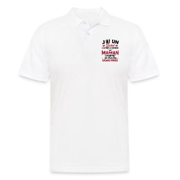Secret Cadeau Annonce Grossesse Grand-Frère - Polo Homme - blanc - Devant - Kai (181cm)