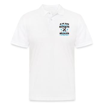 Pas à la retraite je suis bricoleur à temps plein - Polo Homme - blanc - Devant - Kai (181cm)