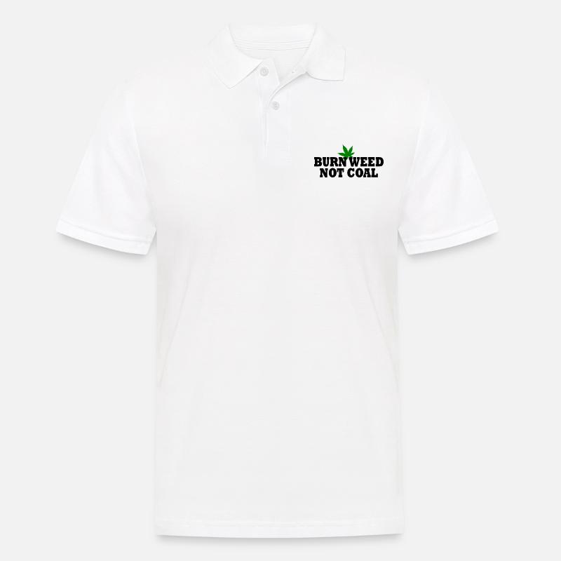 Burn weed not coal - Männer Poloshirt - Weiß