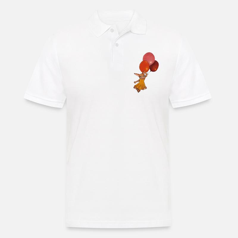 Hase mit Luftballons - Männer Poloshirt - Weiß