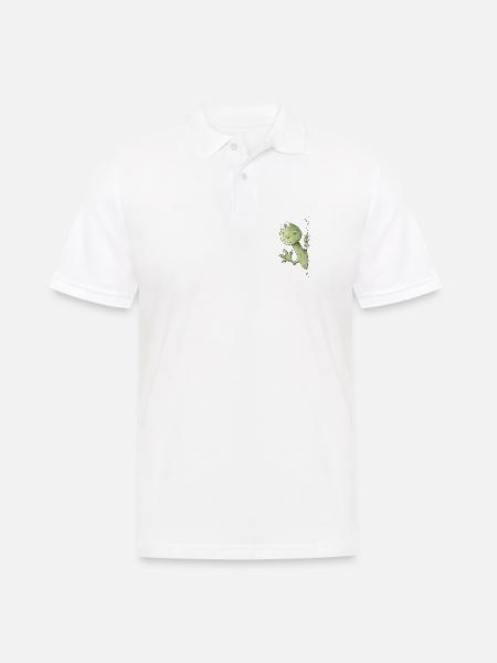 Drolliger Dino I Raptor Dinosaurier - Männer Poloshirt - Weiß