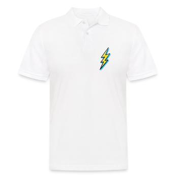 Blitz im Vorhut-Stil - Männer Poloshirt - Weiß - Vorne - Kai (181cm)