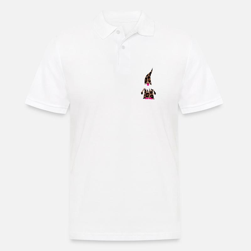Wichtel pink Leopard Deko Weihnachten Geschenkidee - Männer Poloshirt - Weiß