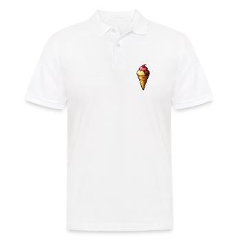 Retro Pixel Eiscreme Cone - Men's Polo Shirt - white - Front - Kai (181cm)