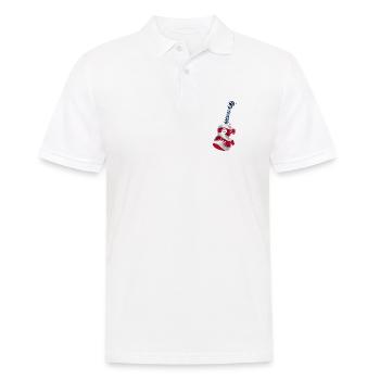 Hawaiian Ukulele Uke American Flag - Männer Poloshirt - Weiß - Vorne - Kai (181cm)