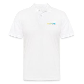 Yoga Shirt Namaste / Verlauf gelb blau - Männer Poloshirt - Weiß - Vorne - Kai (181cm)