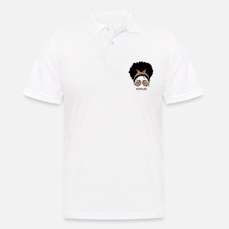 Afro Mama Leben Leopard - Männer Poloshirt - Weiß